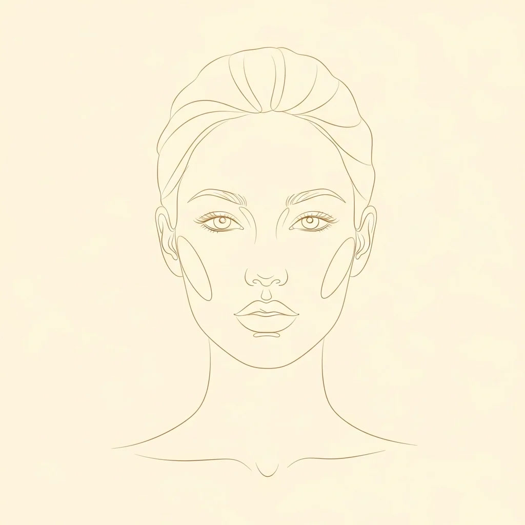 Diagrama de áreas de tratamiento facial